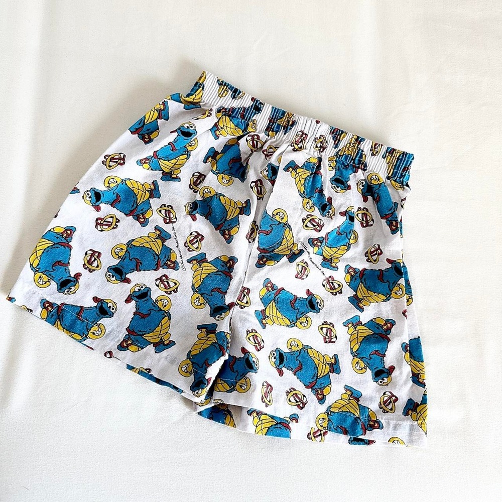 Vintage Cookie Monster Shorts  90s Sesame Street size 4T Cookie Monster shorts